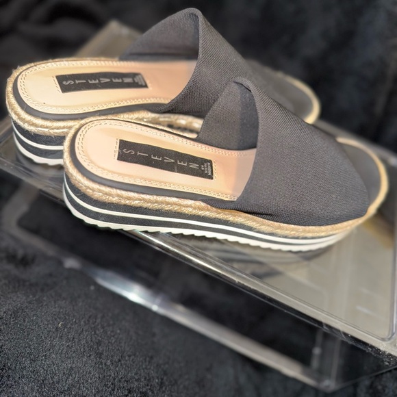 Seven7 Black Espadrille Platform Sandals - Picture 4 of 12